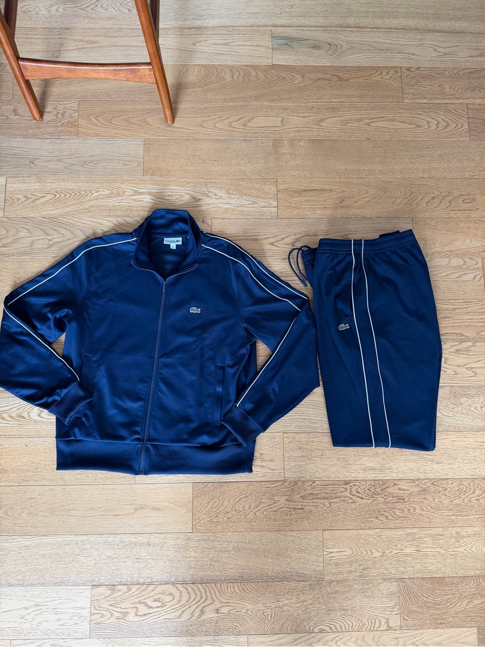 Lacoste Navy Track Jacket Pants Suit Set Paris French Runway Tennis Tenenbaums